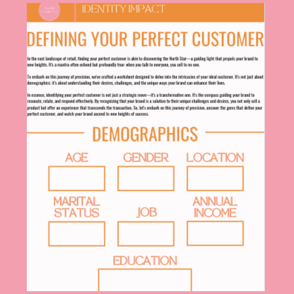 Define Your Perfect Customer Worksheet